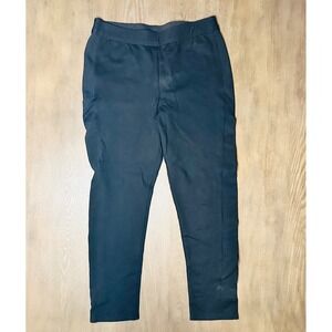 INC International Concepts Womens Black Ribbed Side Elastic Waist Leggings 16